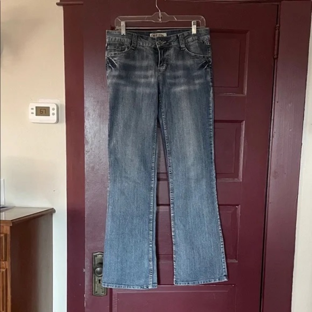 YMI Women's Flare Jeans in Classic Blue